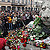 People light candles and lay flowers in front of the Presidential Palace in Warsaw, Poland, Saturday, April 10, 2010, after Polish President Lech Kaczynski died in a plane crash.